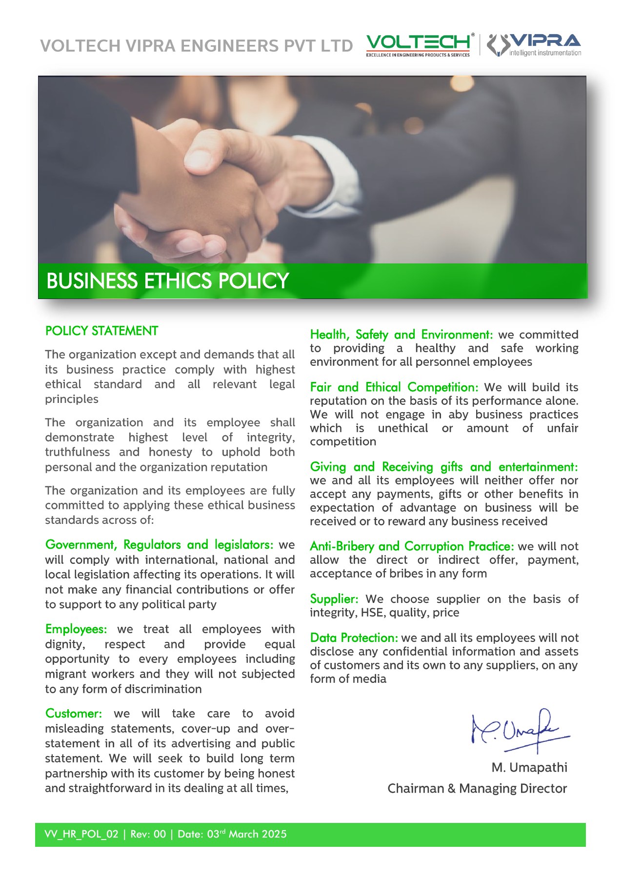 Business Ethics Policy